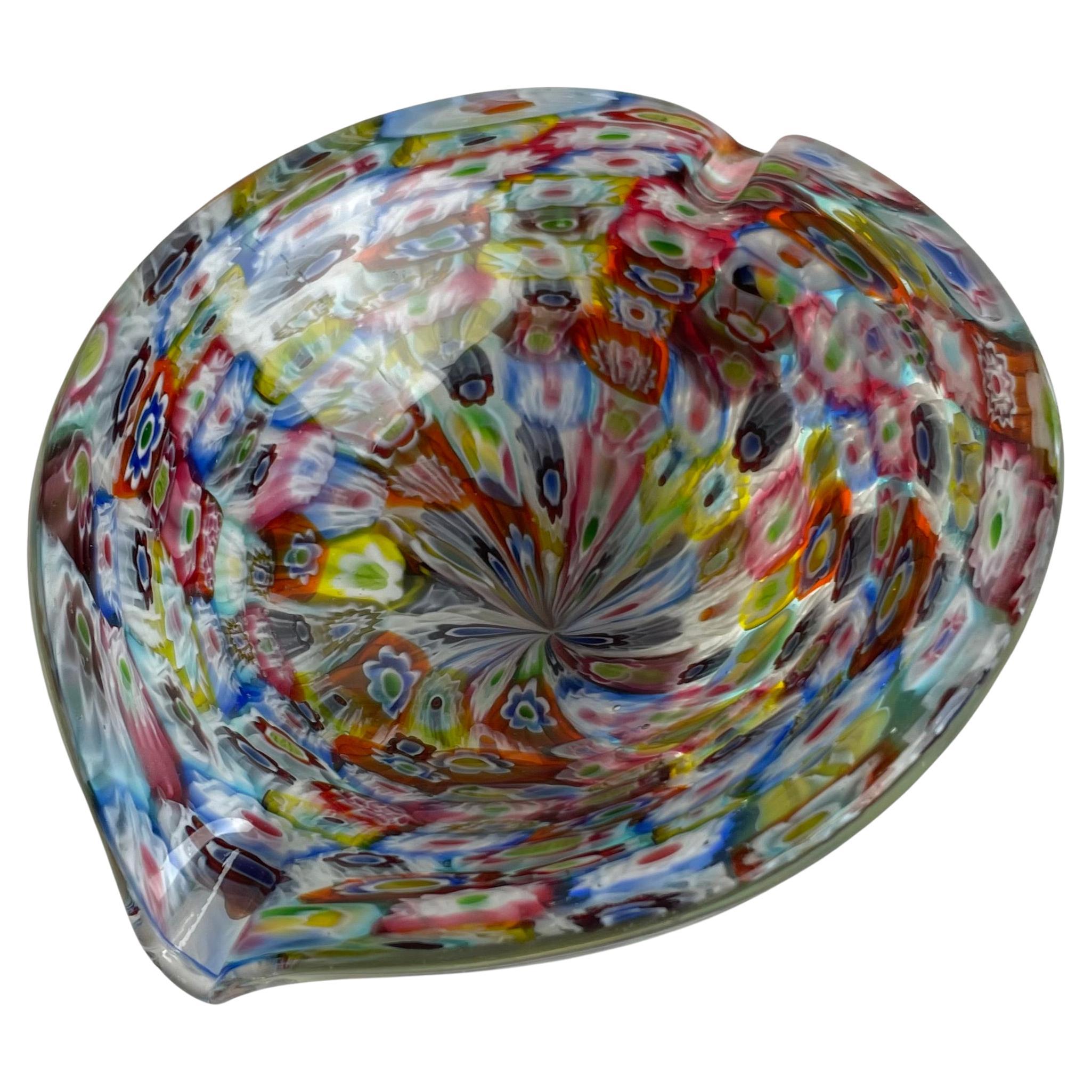 Unique Murano Glass Ashtray in Millefiori – Mid-20th Century