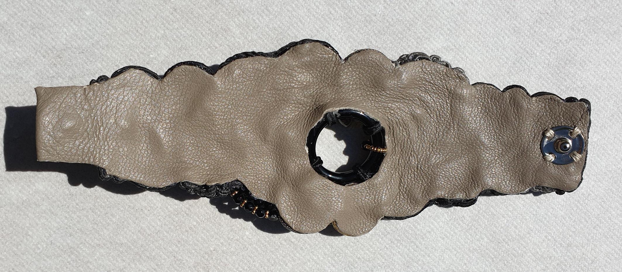 Schwarzes Kostüm-Armband aus Muranoglas mit Perlen 6
