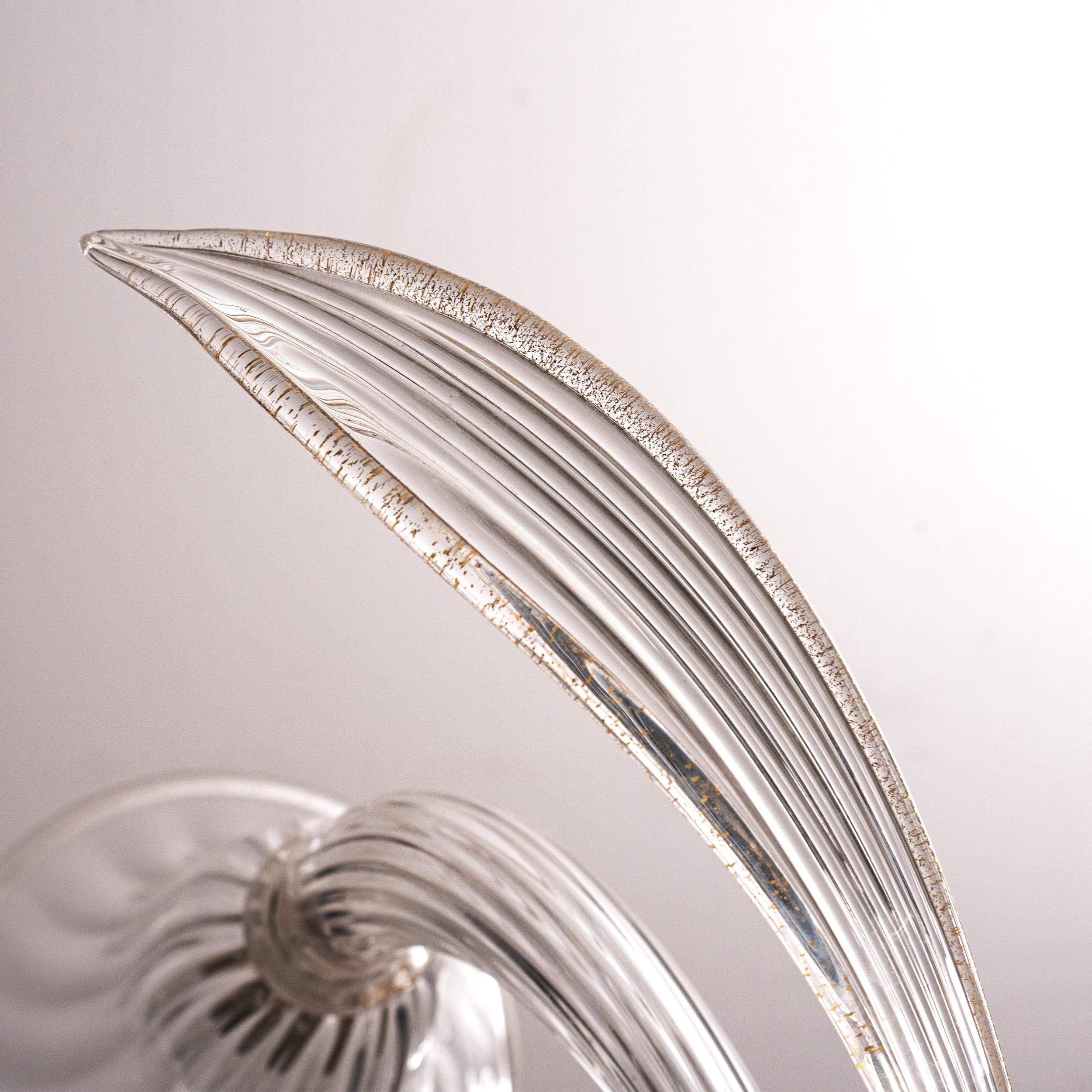 XX secolo Lampadario in vetro di Murano a 5 luci, fatto a mano, Vintage Made in Italy in stock in vendita