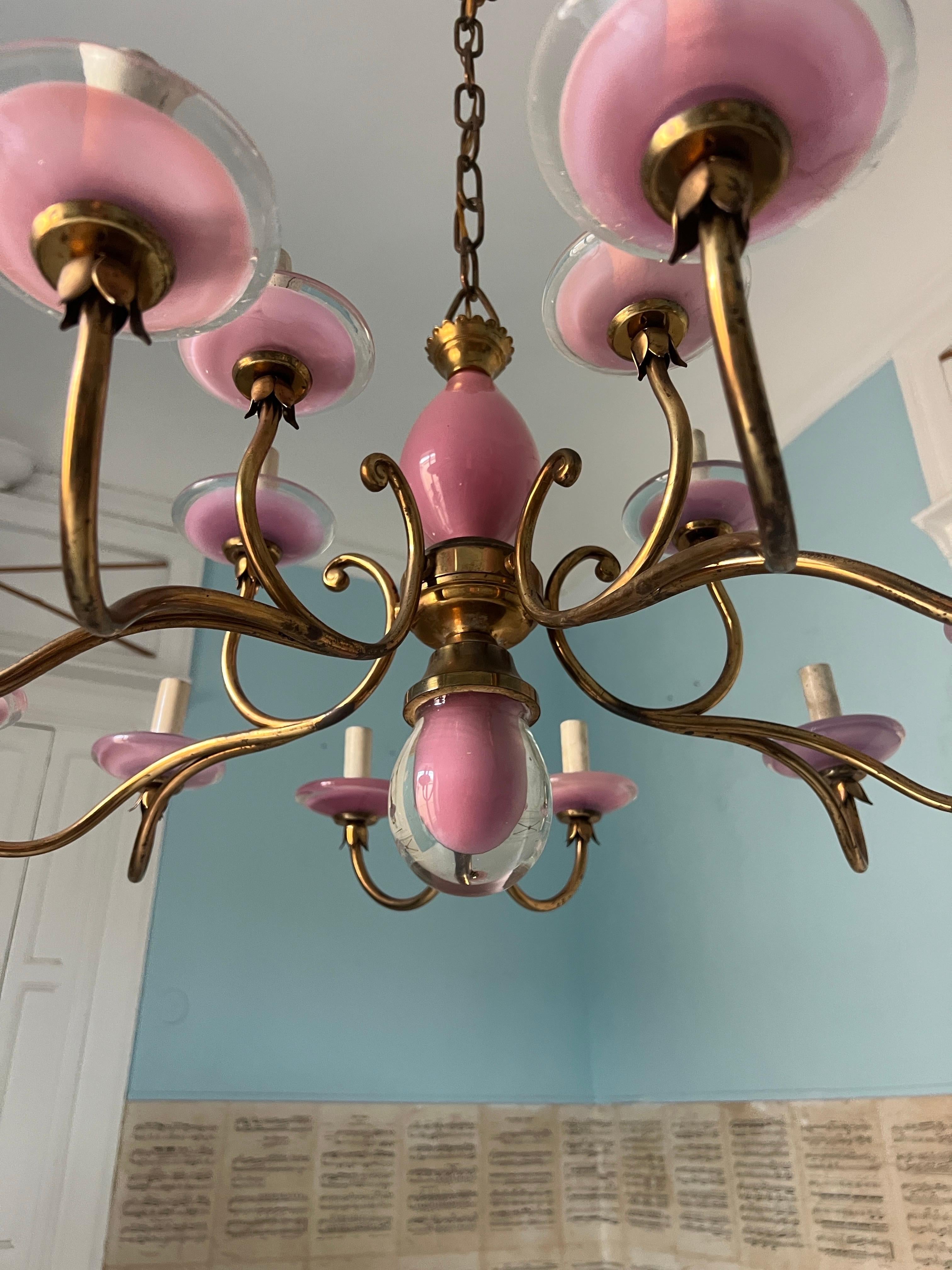 Italiano Lampadario unico in vetro di Murano, Italia, XX secolo in vendita