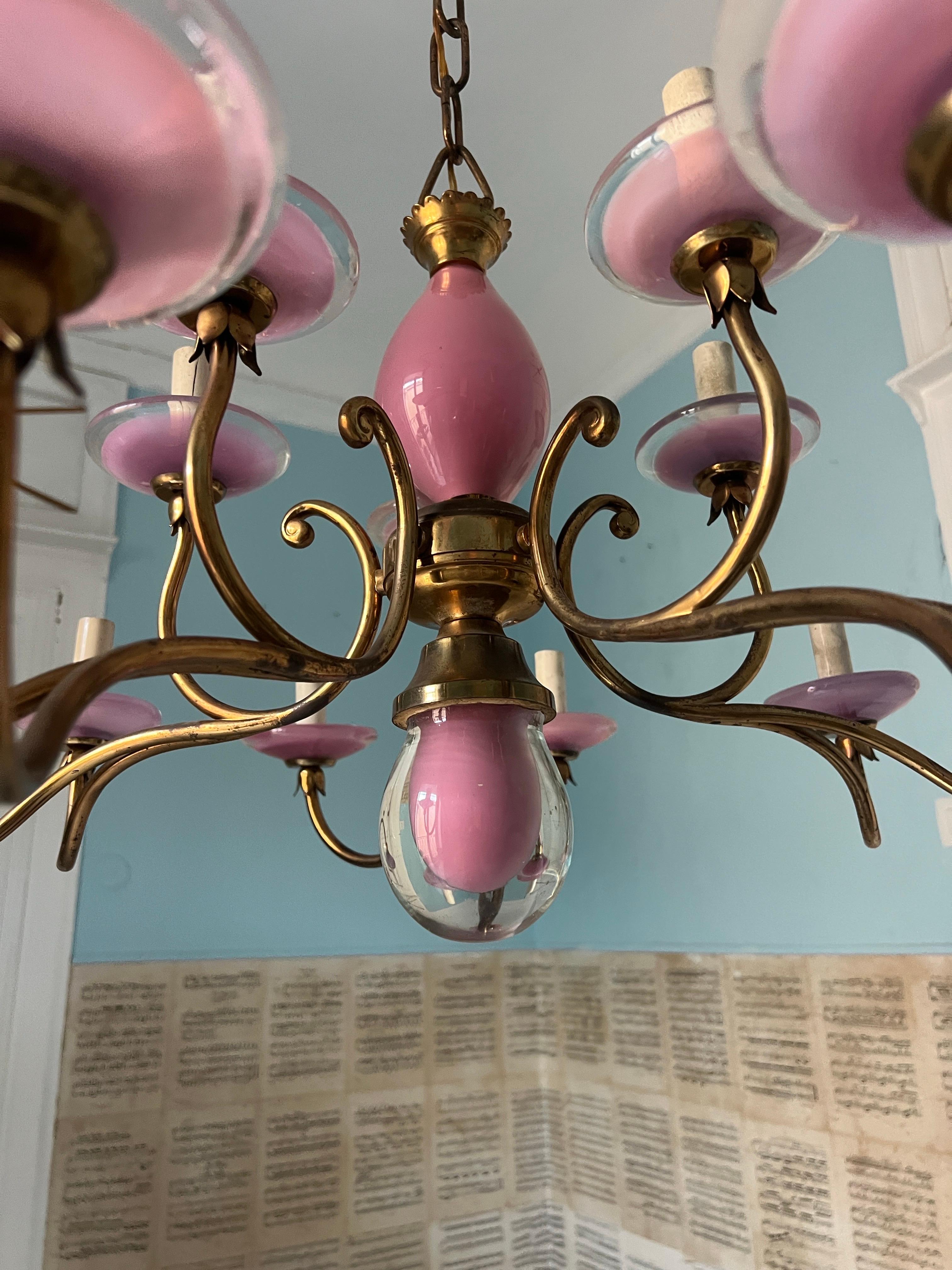 Lampadario unico in vetro di Murano, Italia, XX secolo In condizioni buone in vendita a Palermo, PA