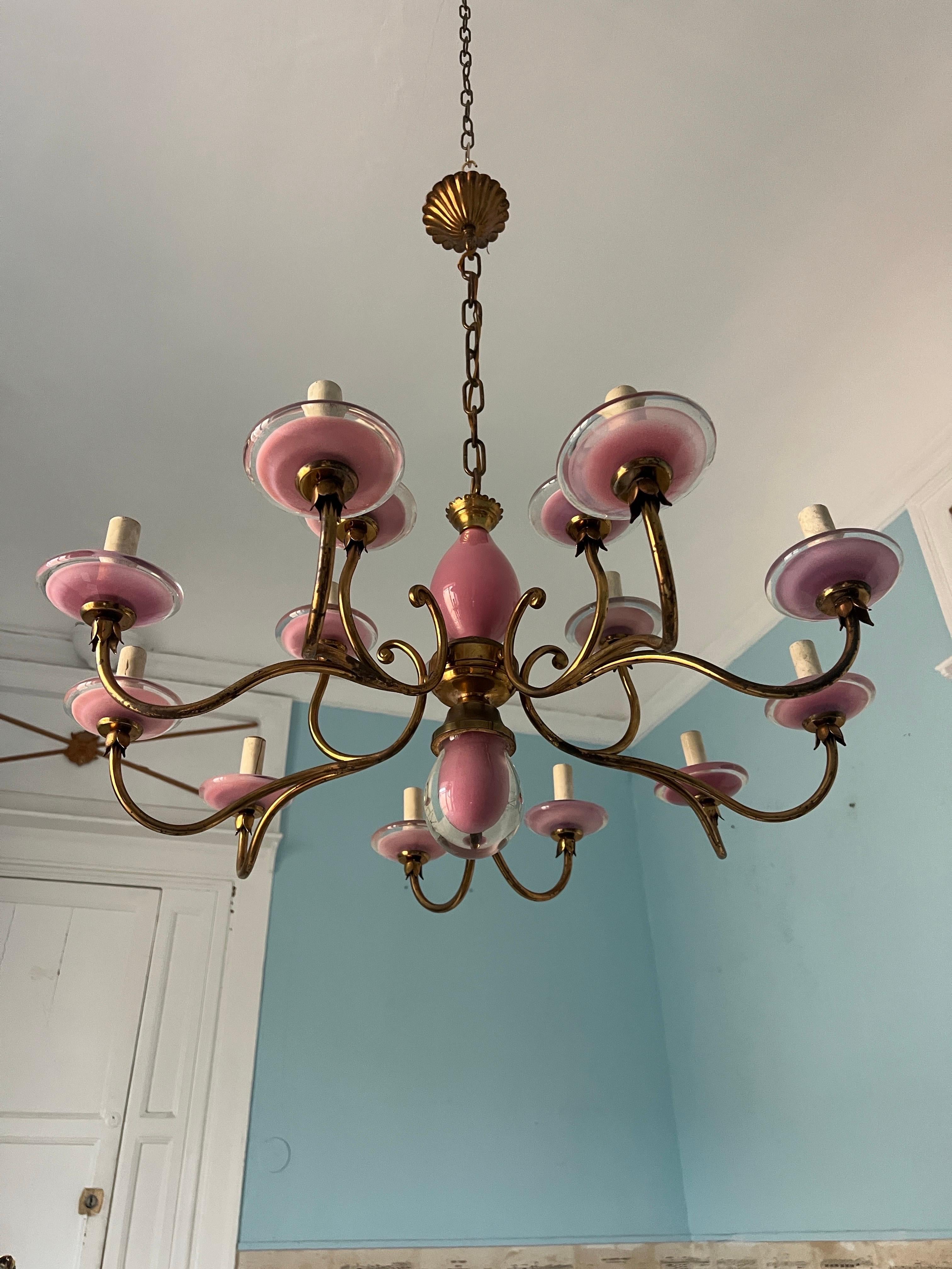 Lampadario unico in vetro di Murano, Italia, XX secolo in vendita 2