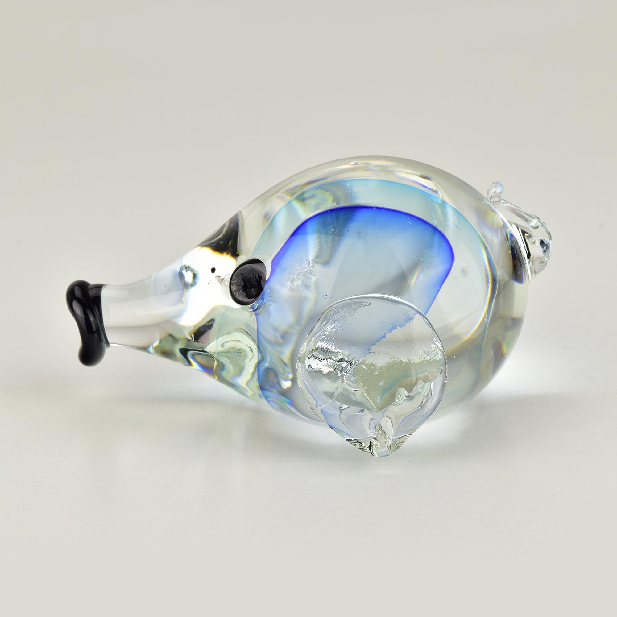 Hand-Crafted Unique Murano Glass Dachshund Dog Paperweight Antonio da Ros for Cenedese 1960s For Sale