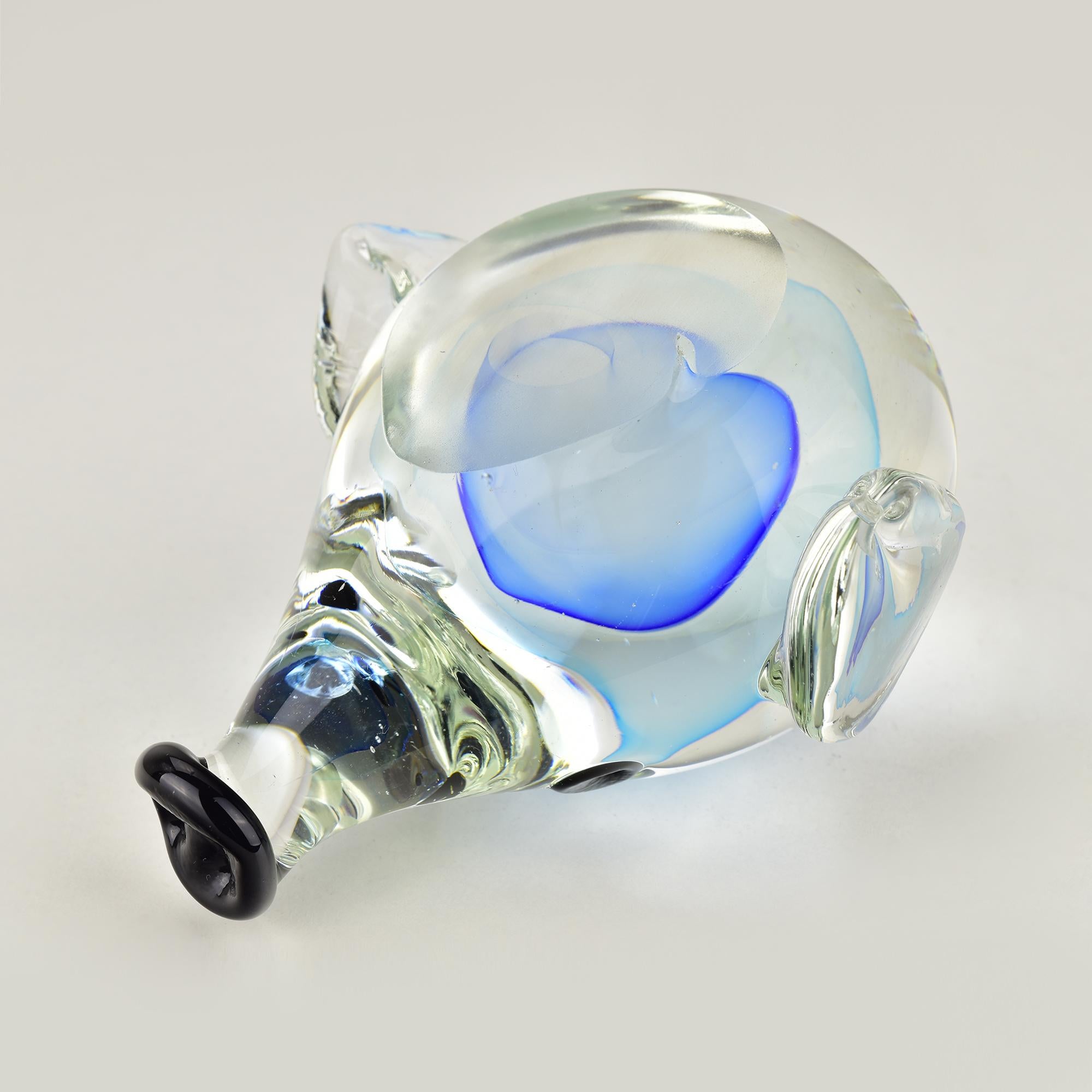 Mid-20th Century Unique Murano Glass Dachshund Dog Paperweight Antonio da Ros for Cenedese 1960s For Sale