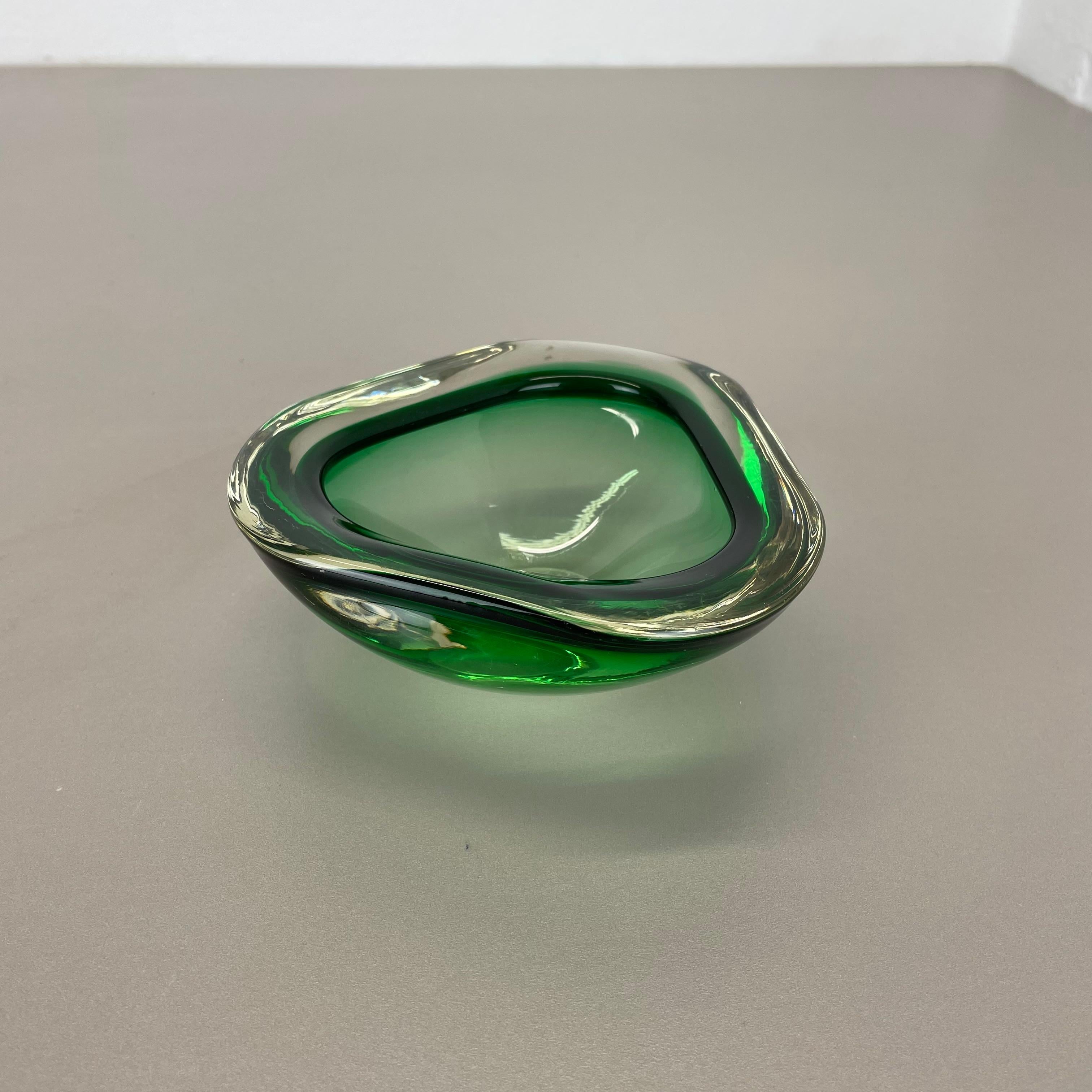 green murano glass ashtray