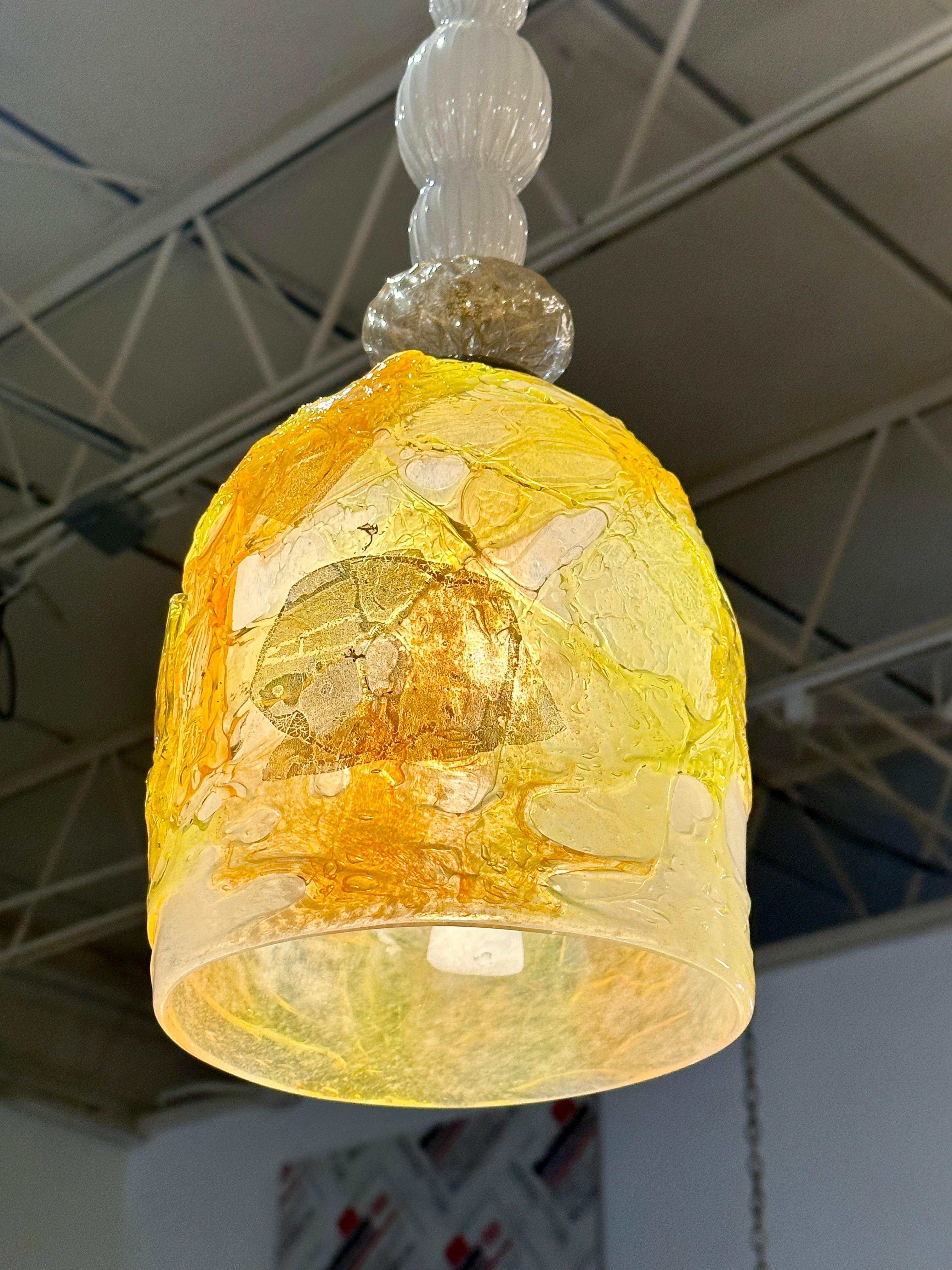 Italian Unique Murano Glass Pendant Lights (2 Available - Sold individually) For Sale