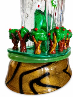Unique Murano Glass Sculptural with Tiger , signed Arno Arts