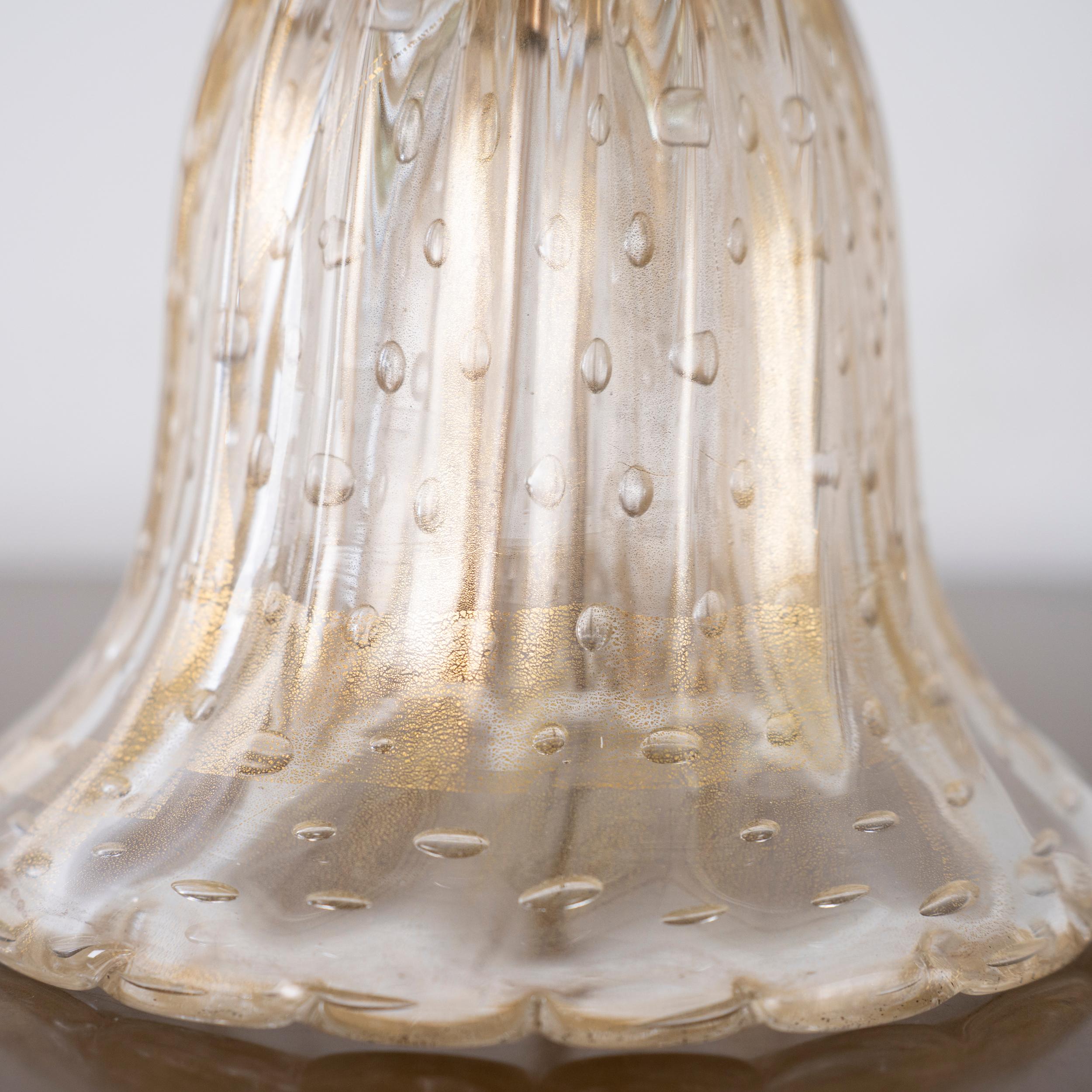 Lampe de table unique en verre de Murano en or, Vintage By Seguso Made in Italy en stock en vente 3