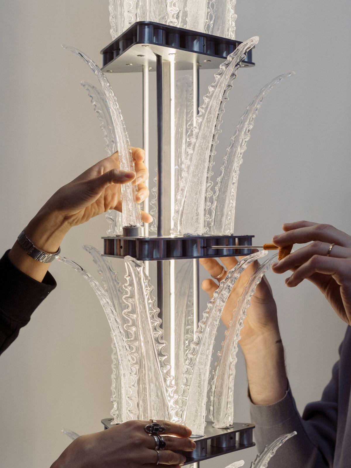 Contemporary Unique Murano Glass Talar Modern Chandelier For Sale