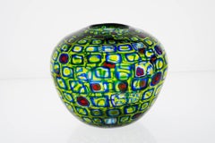 Unique Murano Glass Vase, Murrine Romane style