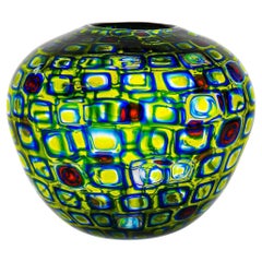 Vase unique en verre de Murano, style Murrine Romane