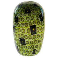 Unique Murano Glass Vase, Murrine Romane style