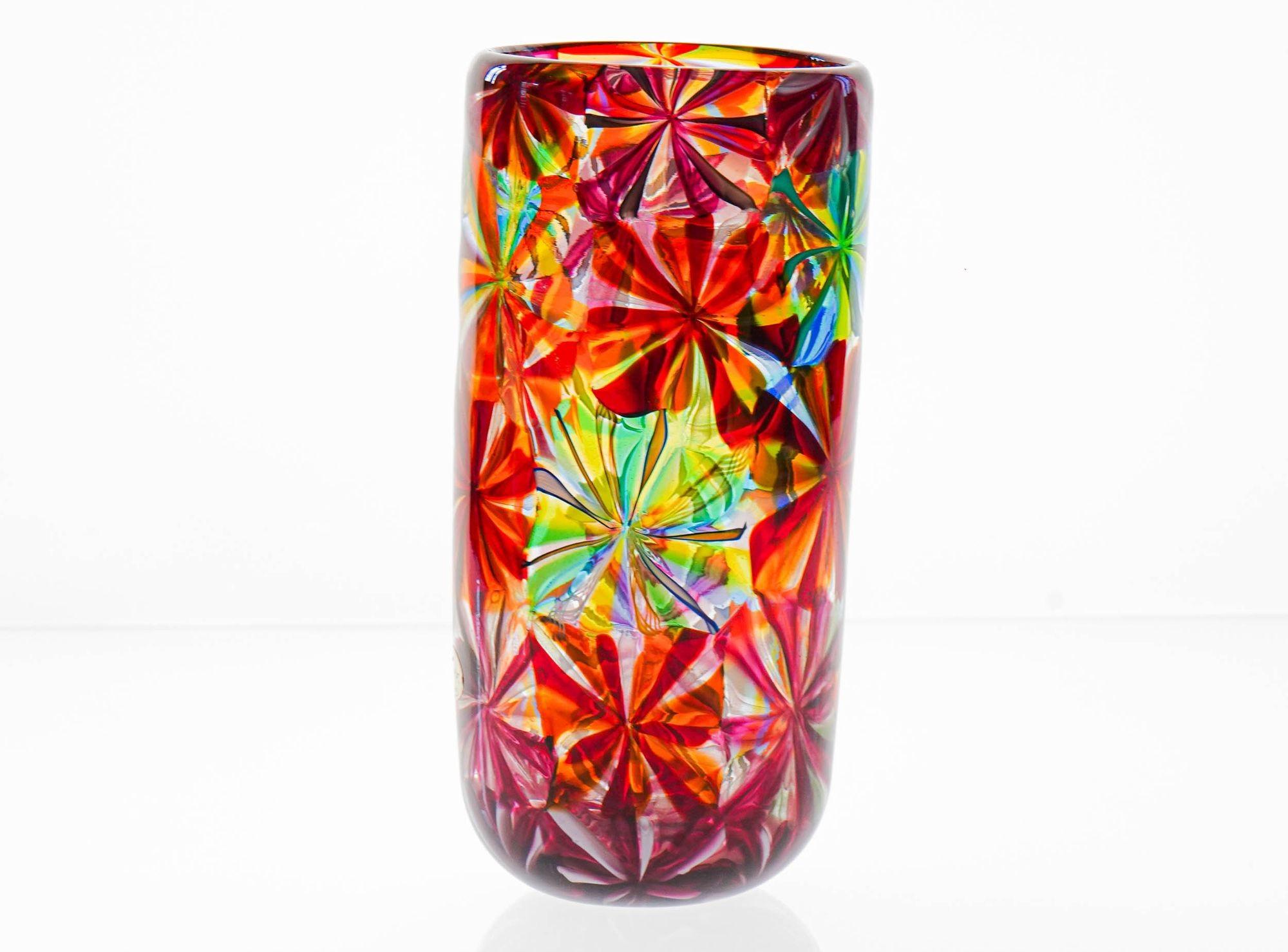 Unique Murano Glass Vase Stellato in the style Pollio Perelda for Fratelli Toso For Sale 7