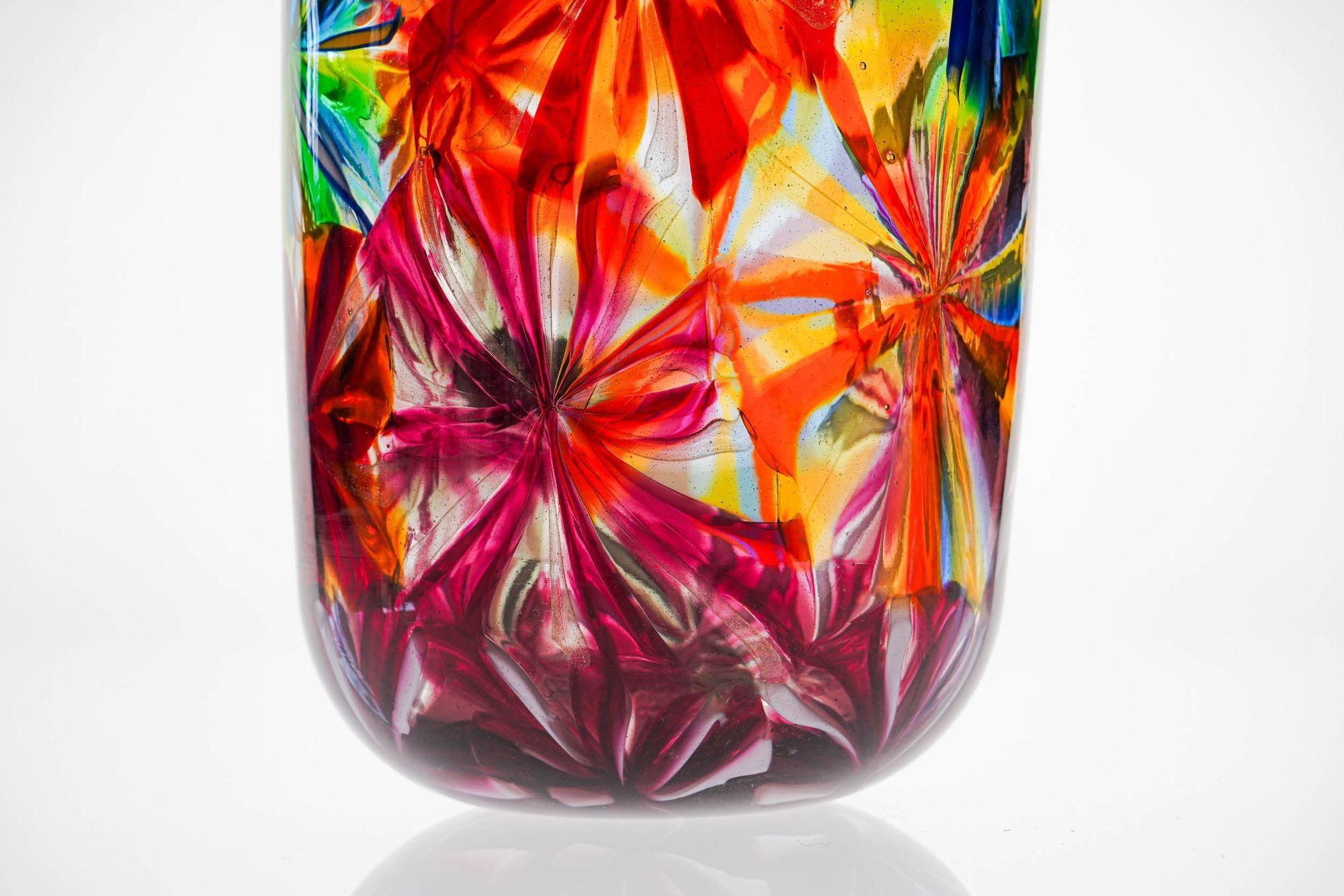 Unique Murano Glass Vase Stellato in the style Pollio Perelda for Fratelli Toso For Sale 9
