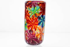 Unique Murano Glass Vase Stellato in the style Pollio Perelda for Fratelli Toso
