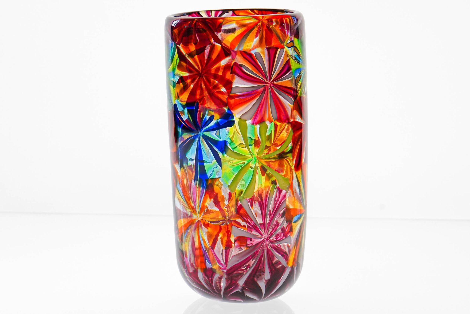 Mid-Century Modern Vase Stellato de Murano dans le style Pollio Perelda pour Fratelli Toso en vente