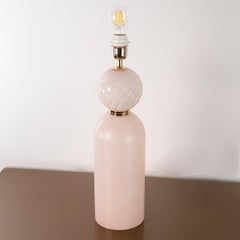 Unique Murano matt pink glass table lamp Vintage Gabbiani Venezia in stock