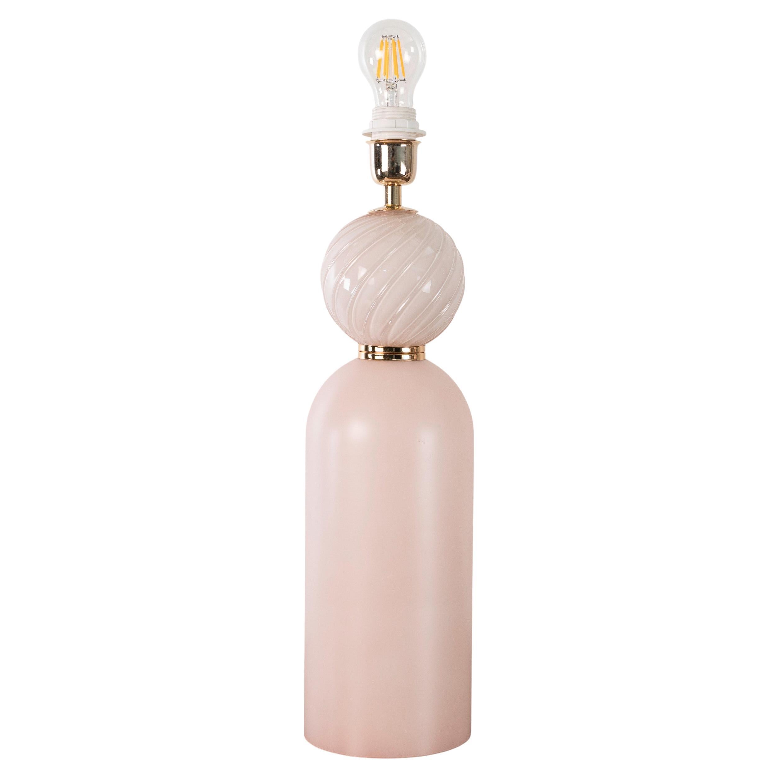Lampe de table unique en verre Murano rose mat Vintage Gabbiani Venezia en stock en vente