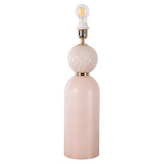 Lampe de table unique en verre Murano rose mat Vintage Gabbiani Venezia en stock