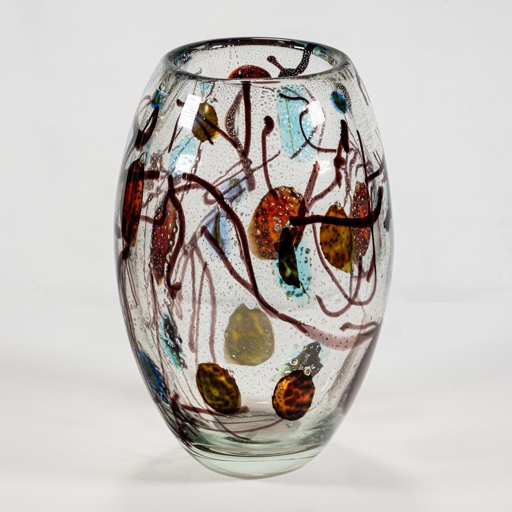Unique Murano Multi Colour hand Blown Glass Vase In Excellent Condition For Sale In London, GB