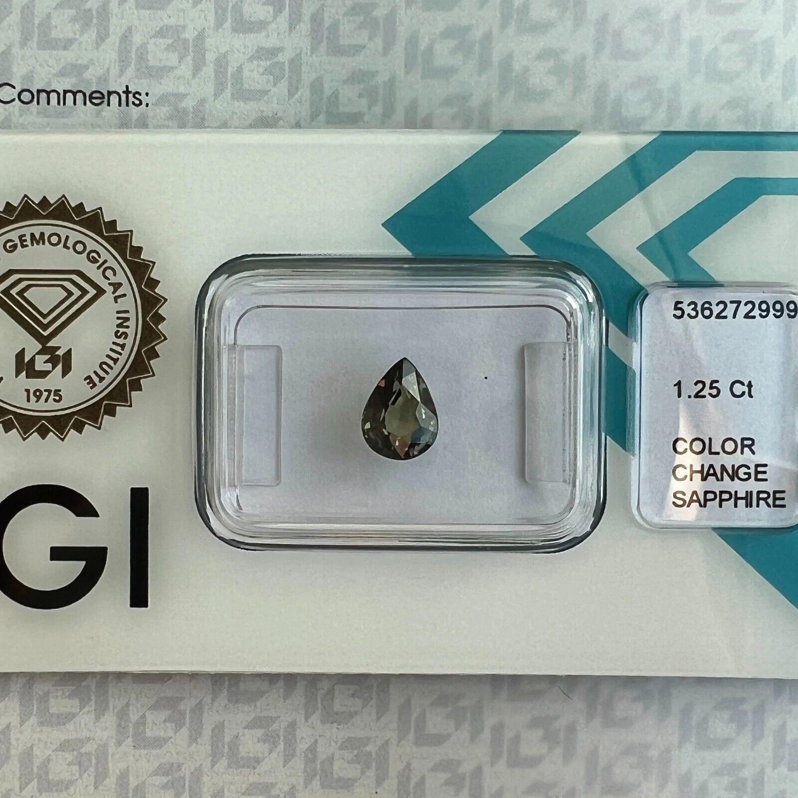 Unique Natural 1.25ct Colour Change Sapphire Pink Yellow Green IGI Certified For Sale 4