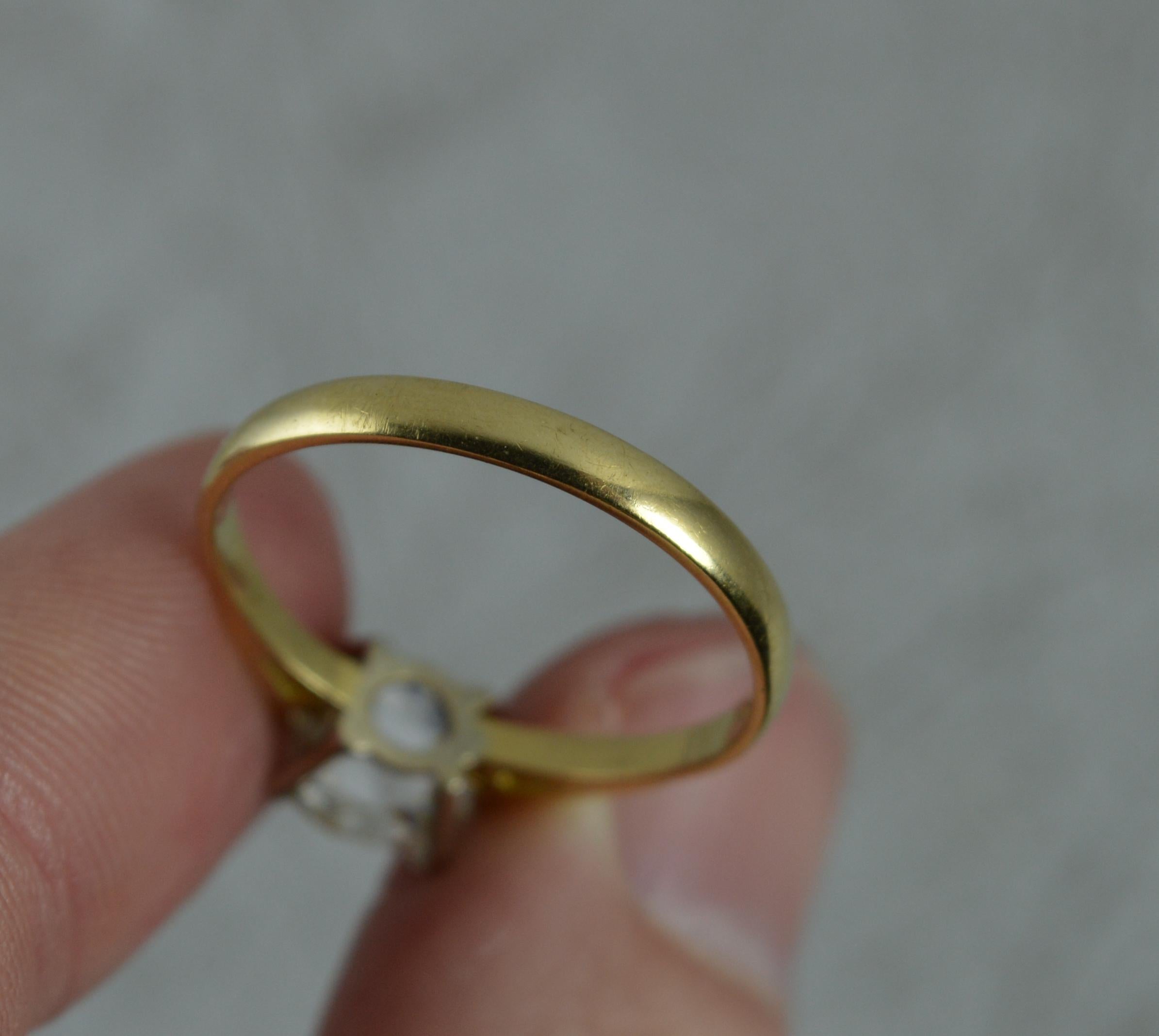 Unique Natural 1.5 Carat Spread Old Cut Diamond 18 Carat Gold Solitaire Ring 5