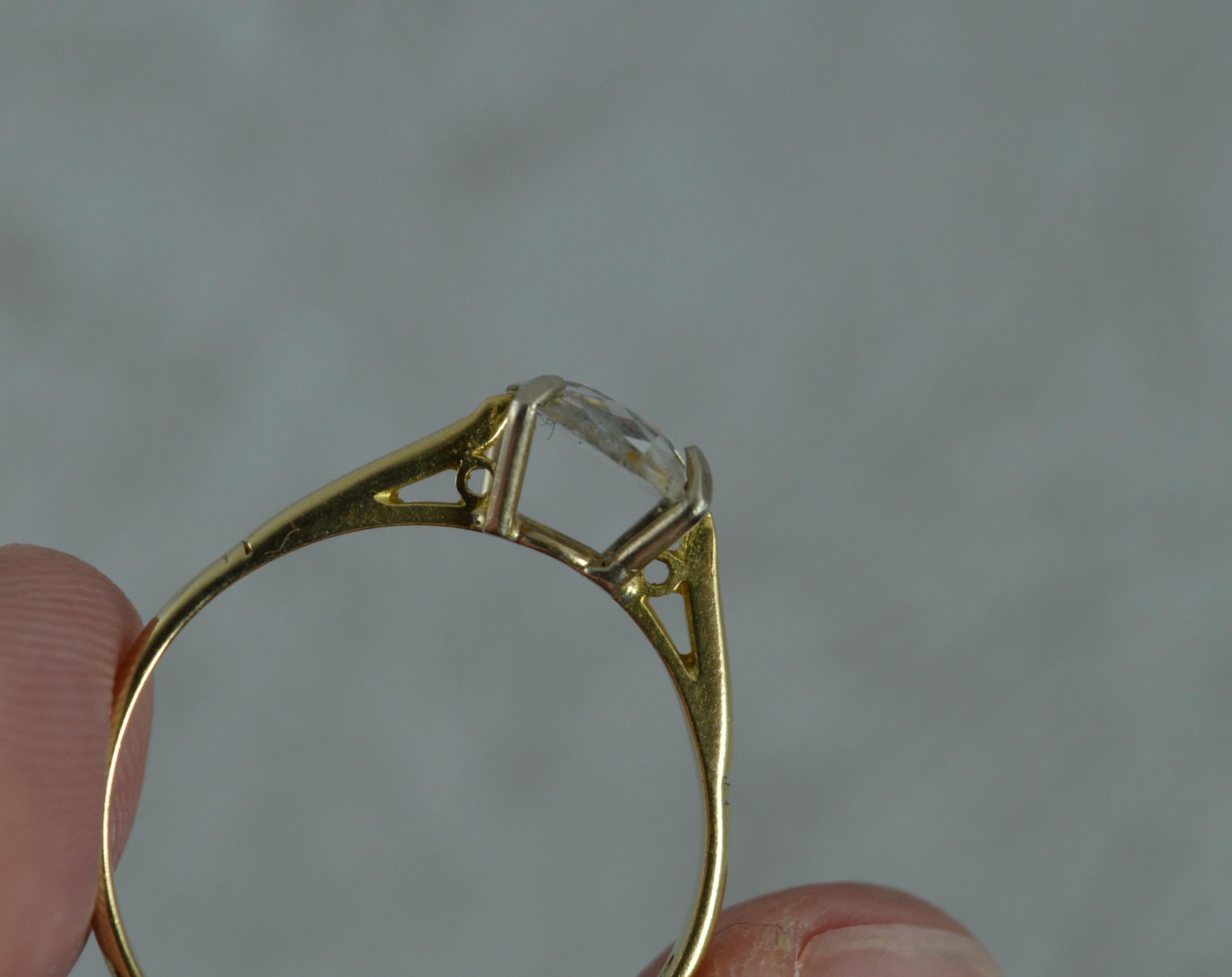 George III Unique Natural 1.5 Carat Spread Old Cut Diamond 18 Carat Gold Solitaire Ring