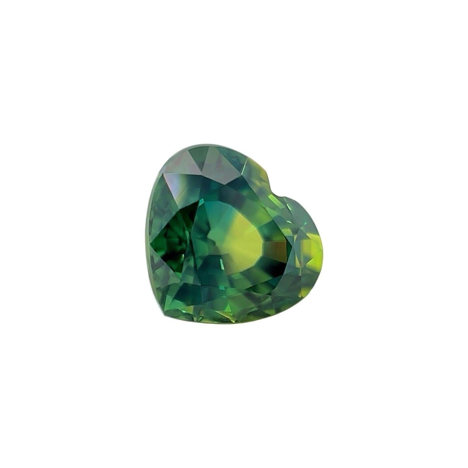 Unique NATURAL 1.61ct Blue Green Bi Colour Sapphire Heart Cut RARE 7x6.3mm VVS

Unique Fine Natural Blue Green Parti-Colour/Bi Colour Sapphire Gem.
1.61 Carat with a beautiful and unique blue green bi colour effect. Very rare and stunning to