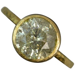 Unique Natural 2.00 Carat Diamond 18 Carat Gold Solitaire Engagement Ring