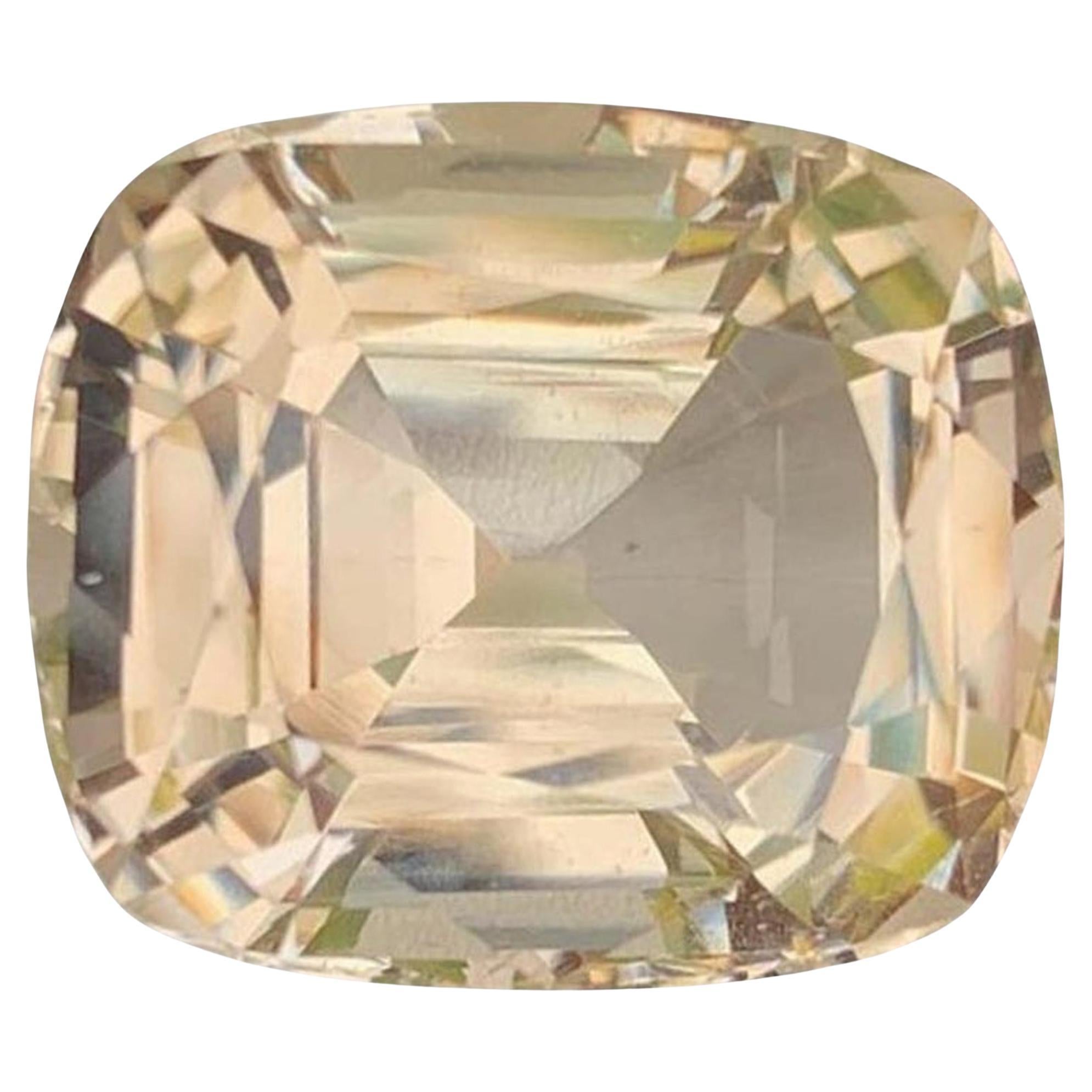 Unique Natural Imperial Topaz Gemstone: Golden Cushion Cut