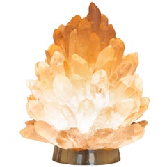 Unique Natural Raw Rose Crystal Lighting "Small Liberty", Demian Quincke