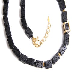 Unique Necklace with Black Onyx Beads and 216.20 Carat Black Tourmaline