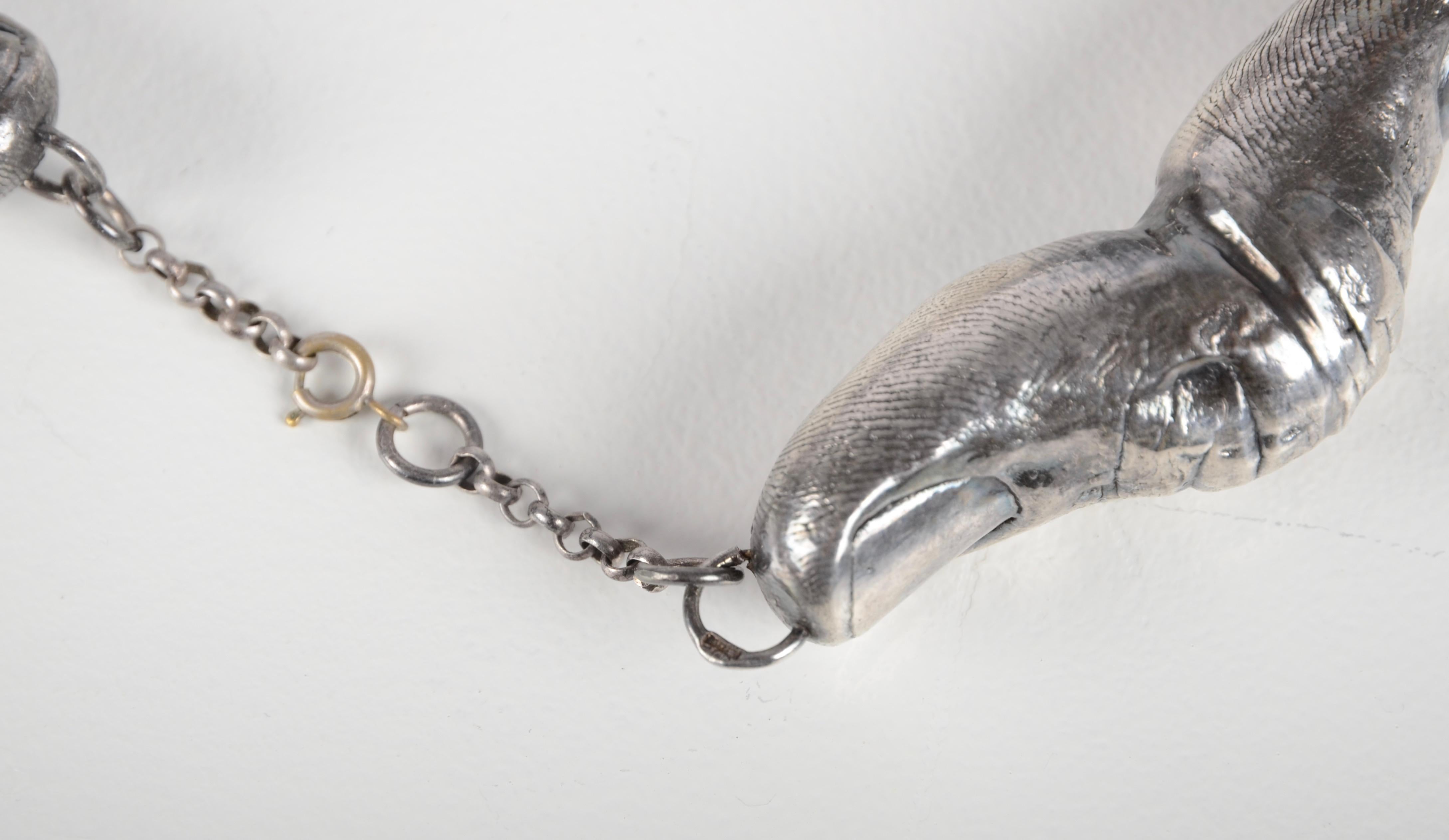 Unique Necklet in Silver, 1930s, France For Sale 4