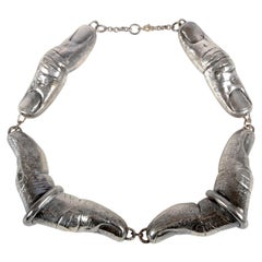 Einzigartige Halskette aus Silber:: 1930er Jahre:: Frankreich
