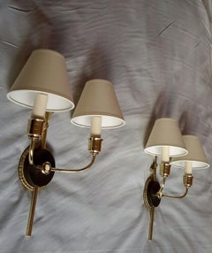 Unique Neoclassical French Revolution Style Double Sconces, 1950s