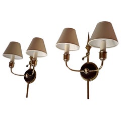 Unique Neoclassical French Revolution Style Double Sconces' 1950s