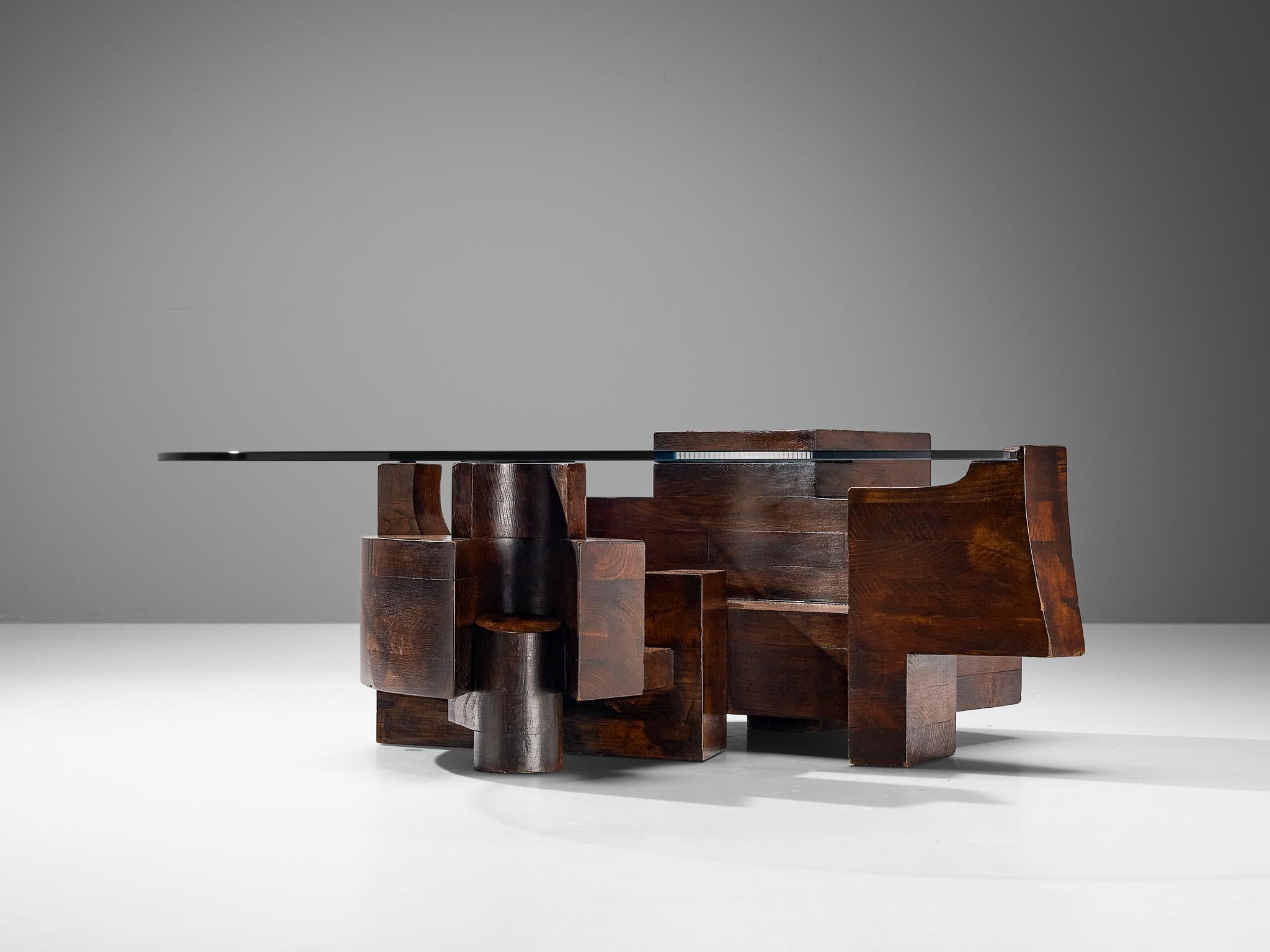 Glass Unique Nerone & Patuzzi for Gruppo NP2 Sculptural Coffee Table