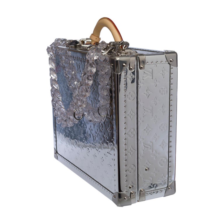 Unique and New- FW 2021- Abloh- Louis Vuitton Cotteville 40 Mirror Trunk in  silver For Sale at 1stDibs