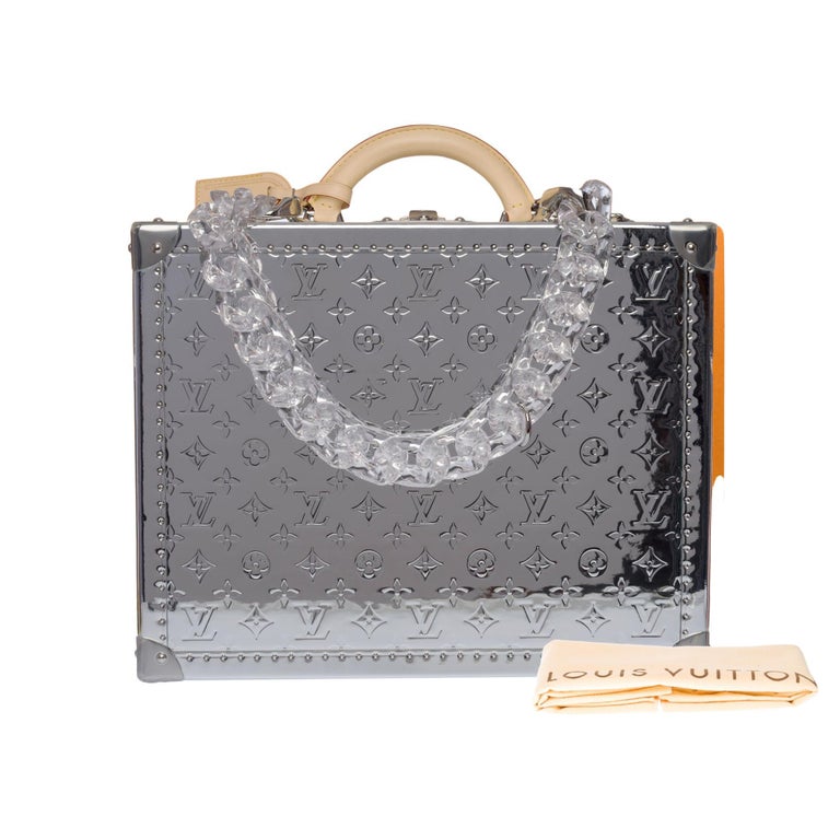 Unique and New- FW 2021- Abloh- Louis Vuitton Cotteville 40 Mirror Trunk in  silver