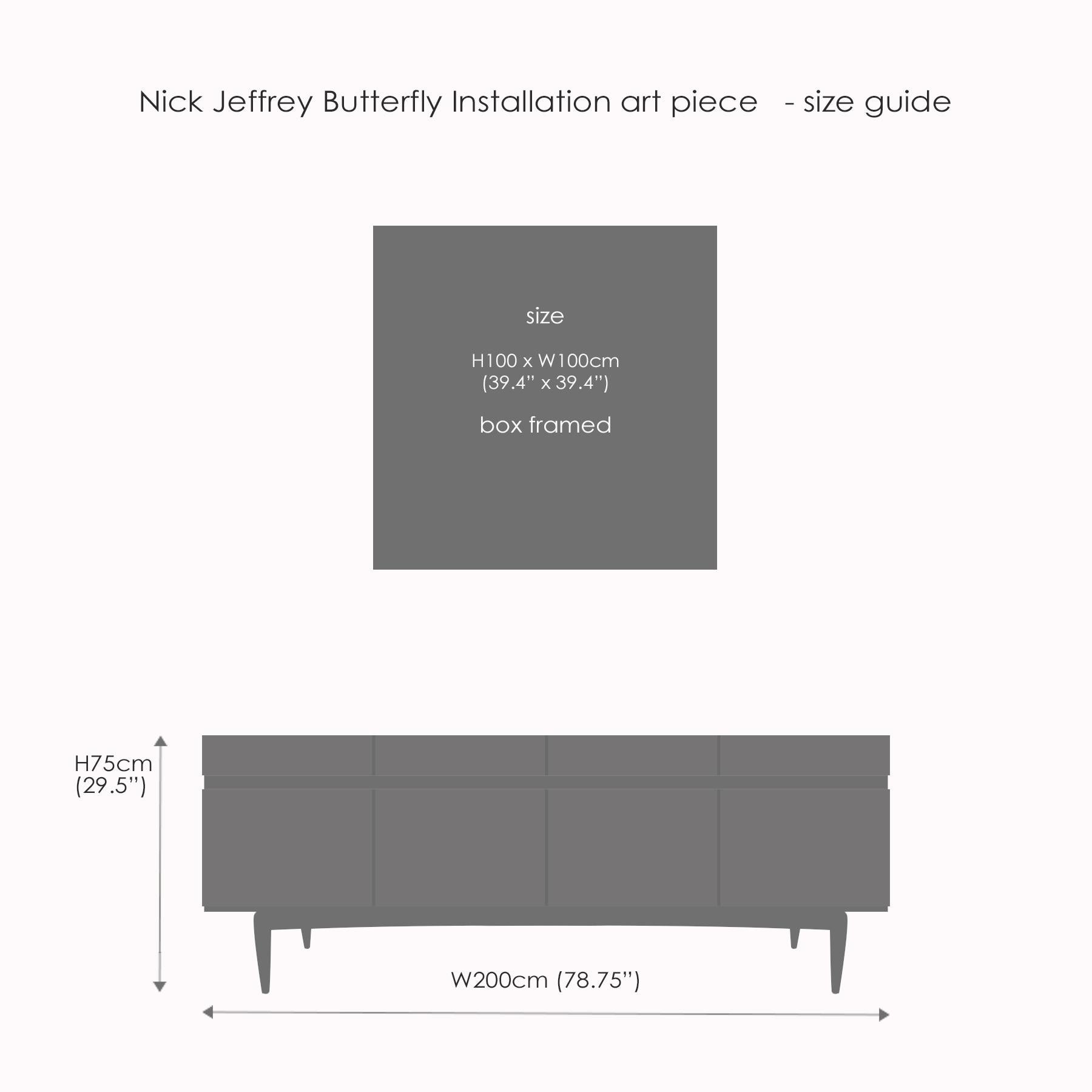 Unique Nick Jeffrey gold leaf mirrored butterfly installation artwork  7