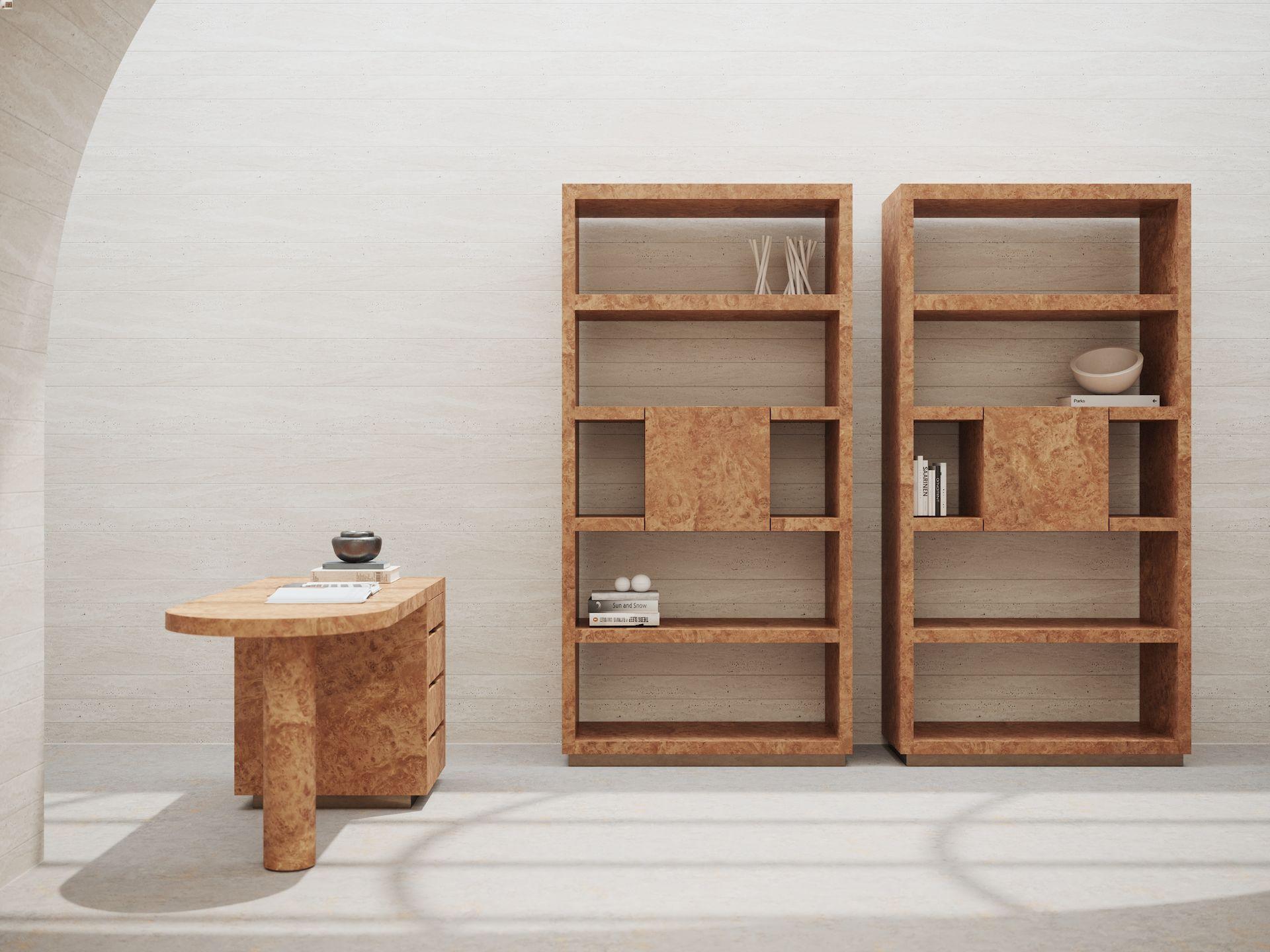 Offene strukturierte regale aus naturholz mit bronze-metallic finish von Ultramobili im Angebot 9