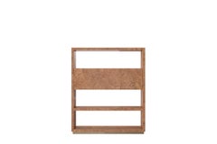 Open Textured Natural Wood Shelves with Metallic Bronze Finish by Ultramobili