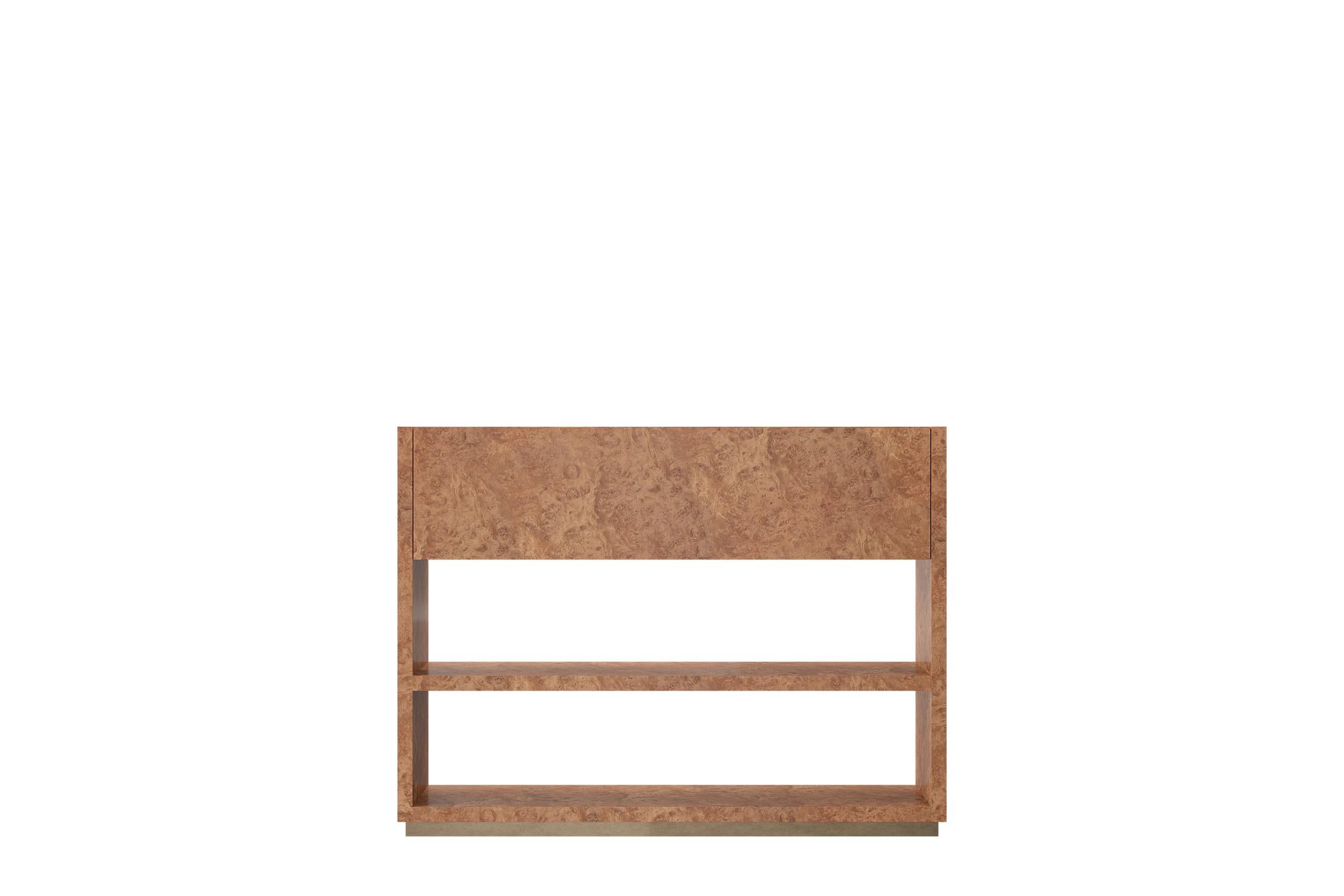 Offene strukturierte regale aus naturholz mit bronze-metallic finish von Ultramobili (Wurzelholz) im Angebot