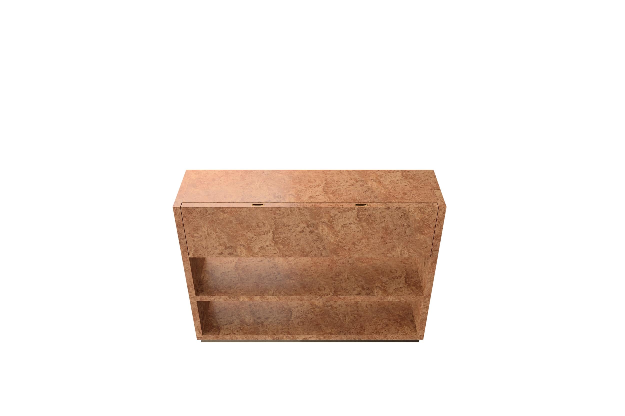 Open Textured Natural Wood High Shelf with Metallic Bronze Finish by Ultramobili en venta 8