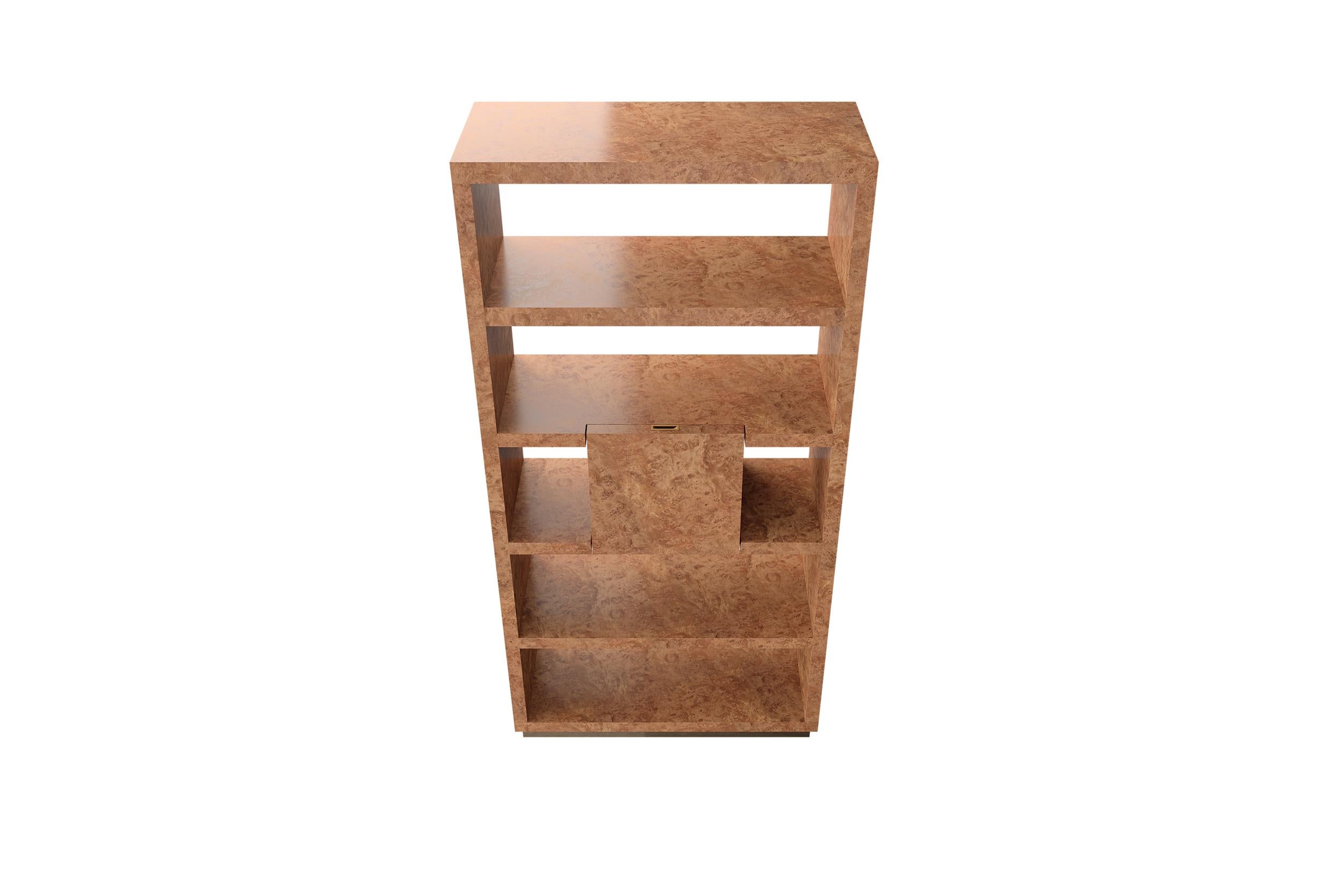 Open Textured Natural Wood High Shelf with Metallic Bronze Finish by Ultramobili en Nuevo estado para la venta en Geneve, CH
