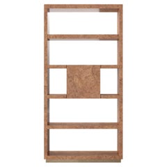 Open Textured Natural Wood High Shelf with Metallic Bronze Finish by Ultramobili
