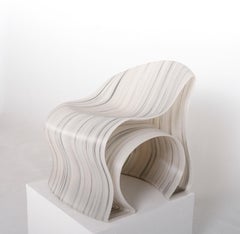 Unique Nubi Chair in Gradient White & Black PETG by UNICOGGETTO