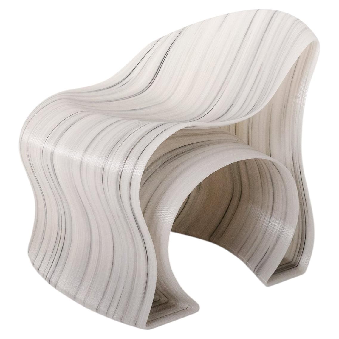 Unique Nubi Chair in Gradient White & Black PETG by UNICOGGETTO For Sale
