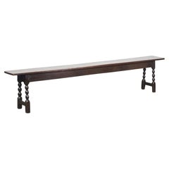 Unique oak 17th century antique English Windsor bench/long stool