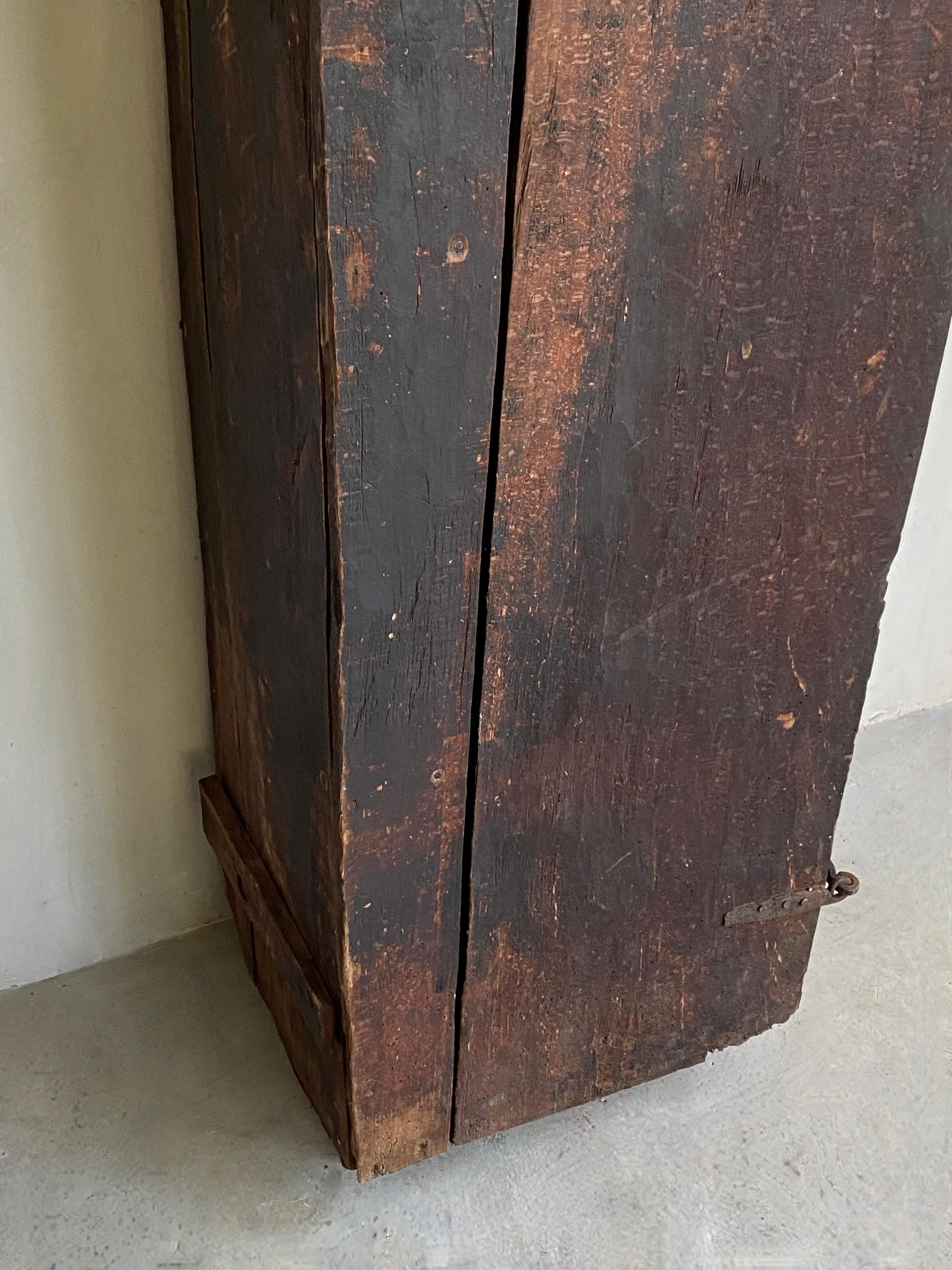 Primitive Unique Oak 18th Century Wabi Sabi Cabinet